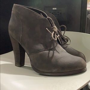 Lace up heeled ankle booties